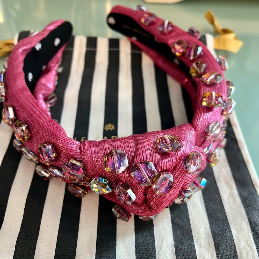 Lele Sadoughi NWT Diva Pink Disco Crystal Headband